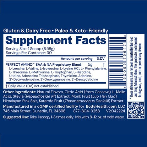 PerfectAmino Strawberry ingredients